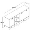 CONCEPT USINE - Buffet 3 portes et 2 niches finition bois et métal noir 180x80cm AURA - vignette