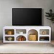 CONCEPT USINE - Buffet bas 7 niches design organique blanc 160x50cm FERLIS - vignette