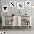 CONCEPT USINE - Buffet 4 portes design arrondi crème 180x81cm LISTER - vignette