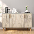 CONCEPT USINE - Buffet à 4 portes effet travertin nervuré 120x73cm RODY - vignette
