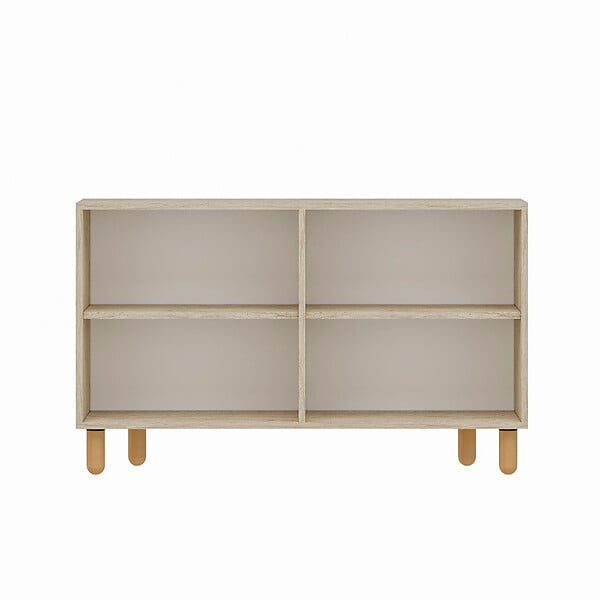 CONCEPT USINE - Buffet à 4 portes effet travertin nervuré 120x73cm RODY - large