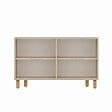 CONCEPT USINE - Buffet à 4 portes effet travertin nervuré 120x73cm RODY - vignette