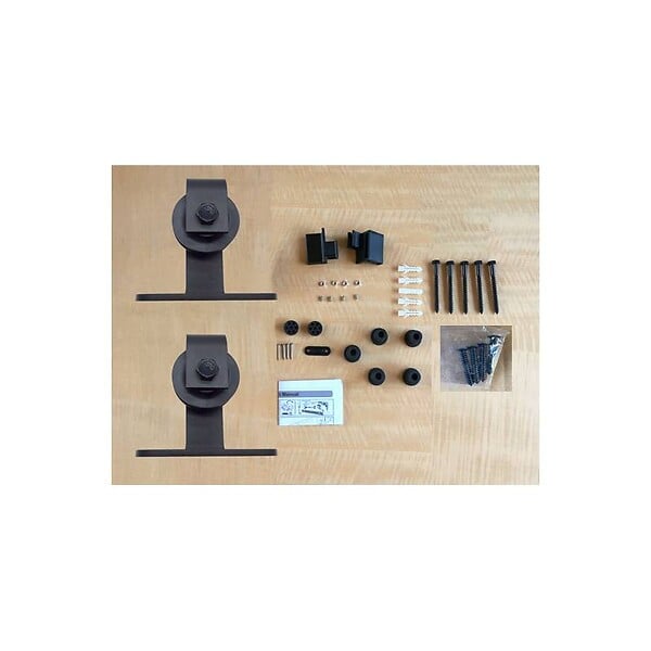 SECURY-T - Rail porte coulissante - 2M - Porte en bois - Noir - large