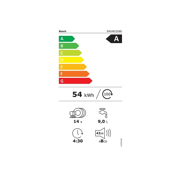 BOSCH - lave-vaisselle 60cm 14 couverts 42db intégrable avec bandeau - SMU4ECS28E - large