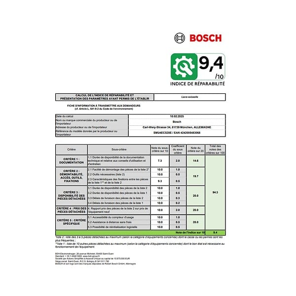 BOSCH - lave-vaisselle 60cm 14 couverts 42db intégrable avec bandeau - SMU4ECS28E - large