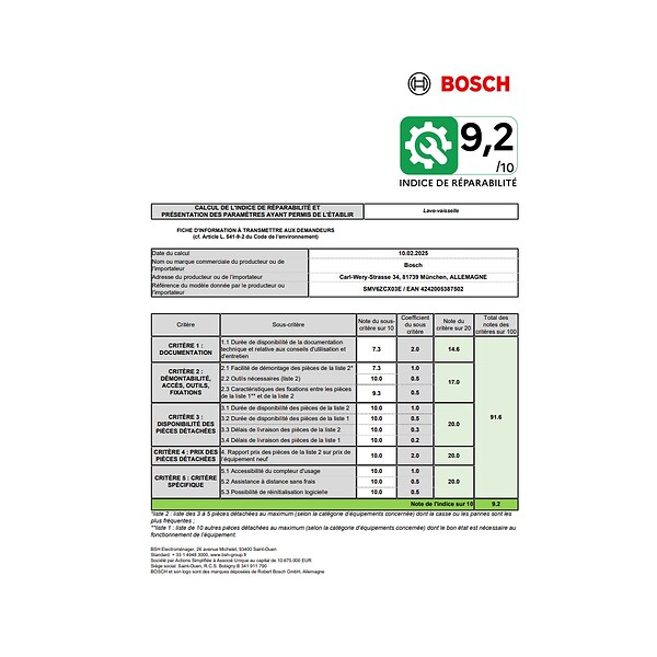 BOSCH - lave-vaisselle 60cm 14 couverts 39db tout intégrable - SMV6ZCX03E - large
