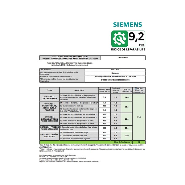 SIEMENS - Lave-vaisselle 60cm 14 Couverts 42db Tout Intégrable - SN95EX12CE - large