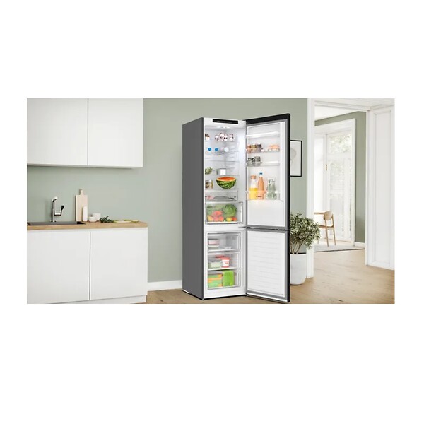 BOSCH - Réfrigérateur Combiné 60cm 363l Acier Brossé Noir - KGN392XCF - large