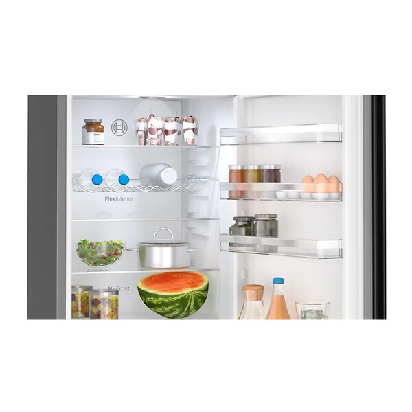 BOSCH - Réfrigérateur Combiné 60cm 363l Acier Brossé Noir - KGN392XCF - large