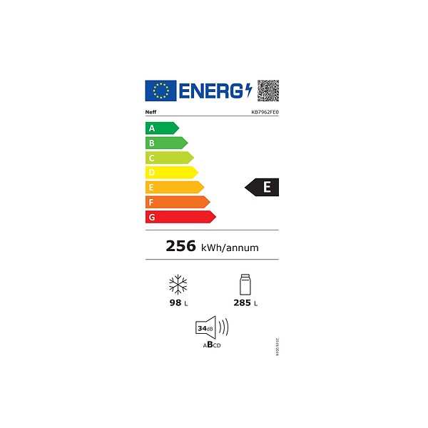 NEFF - réfrigérateur combiné intégrable 383l - KB7962FE0 - large