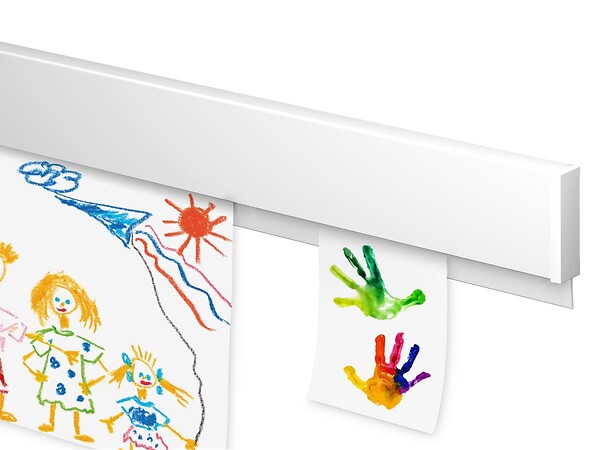 ARTITEQ - Info Rail pour suspendre dessin, poster, feuilles de présentation - Cimaise Artiteq Noir , 100 cm - large