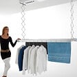 FOXYDRY - Séchoir électrique de plafond avec télécommande – gris – 160x52x30 cm - FOXYDRY PRO 150 - vignette