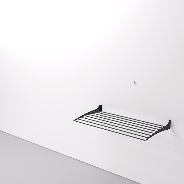 FOXYDRY - Étendoir à linge mural en aluminium résistant – noir – 116x50x10 cm - FOXYDRY Fold 120 - large
