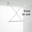 FOXYDRY - Étendoir de plafond manuel en aluminium résistant – blanc – 128x54x25 cm - FOXYDRY Mini 120 - vignette