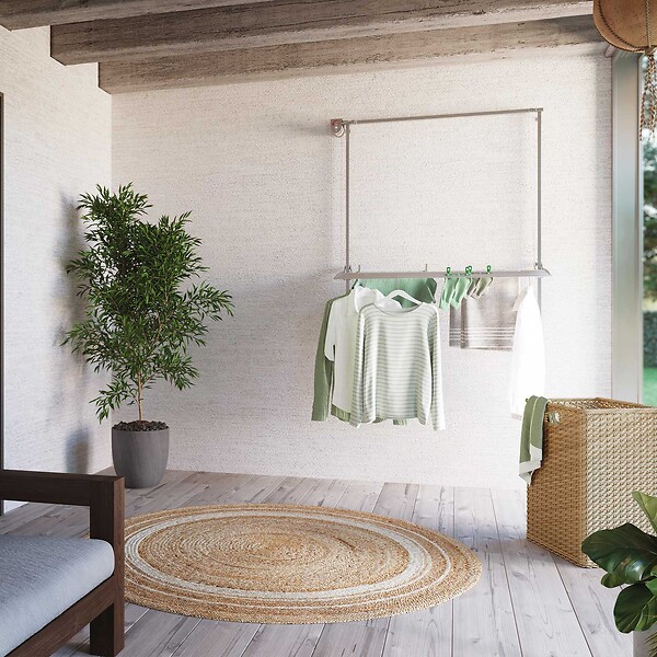 FOXYDRY - Étendoir mural repliable pratique et solide – blanc – 108x52x137 cm - FOXYDRY Wall 100 - large