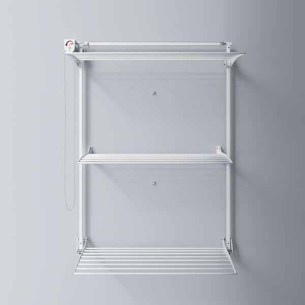 FOXYDRY - Étendoir mural 3 grilles aluminium résistant – blanc – 108x52x137 cm - FOXYDRY Tower - large