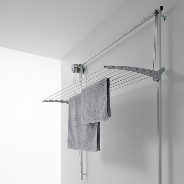 FOXYDRY - Étendoir mural en aluminium résistant et robuste – gris – 88x52x137 cm - FOXYDRY Wall 80 - large