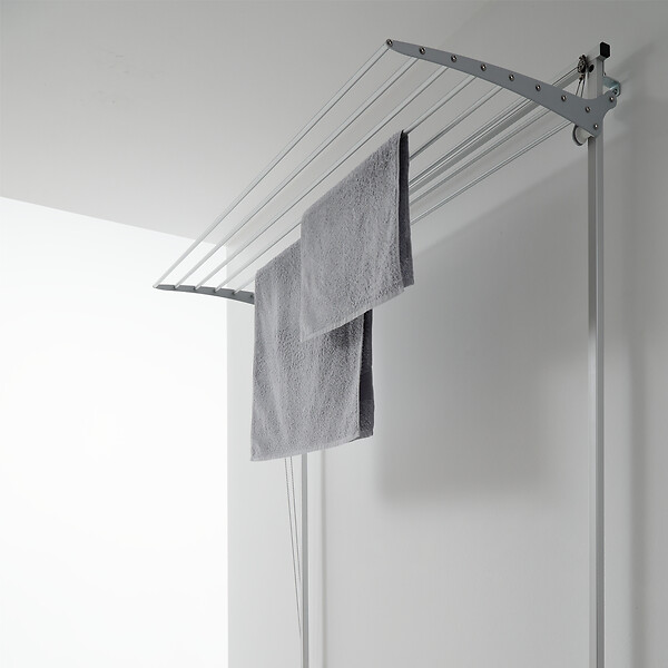 FOXYDRY - Étendoir mural en aluminium résistant et robuste – gris – 88x52x137 cm - FOXYDRY Wall 80 - large