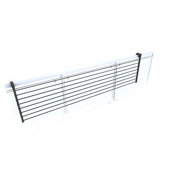 FOXYDRY - Étendoir balcon pliable et inclinable pour extérieur – antracite – 202x63x8 cm - FOXYDRY DUO - large