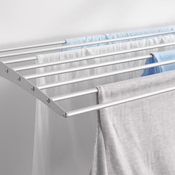 FOXYDRY - Étendoir à linge mural en aluminium résistant – gris – 82x50x10 cm - FOXYDRY Fold Down 80 - large