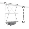 FOXYDRY - Étendoir de plafond manuel en aluminium résistant – gris – 128x54x25 cm - FOXYDRY Mini 120 - vignette