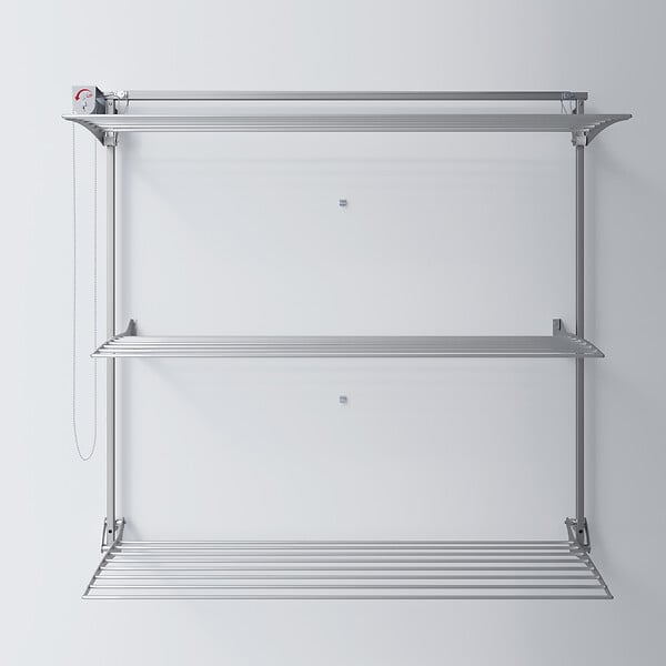 FOXYDRY - Étendoir mural 3 grilles pour intérieur et extérieur – gris – 152x52x137 cm - FOXYDRY Tower - large