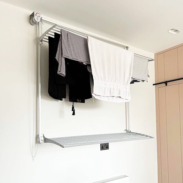 FOXYDRY - Étendoir mural 2 grilles pour intérieur et extérieur – blanc – 108x52x137 cm - FOXYDRY Wall Plus - large