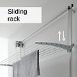 FOXYDRY - Étendoir mural 3 grilles pliable et réglable en hauteur – gris – 108x52x137 cm - FOXYDRY Tower - vignette