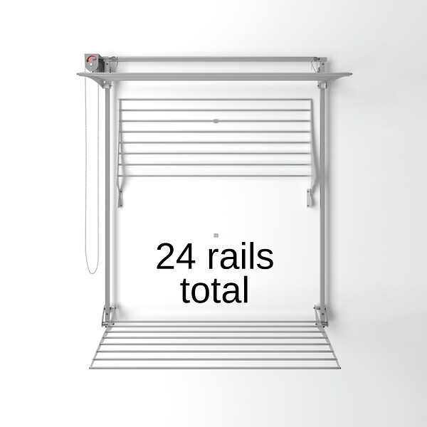 FOXYDRY - Étendoir mural 3 grilles pliable et réglable en hauteur – gris – 108x52x137 cm - FOXYDRY Tower - large