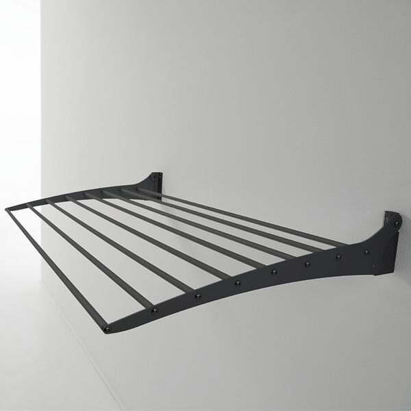 FOXYDRY - Étendoir à linge mural pour intérieur et extérieur – noir – 100x50x10 cm - FOXYDRY Fold 100 - large