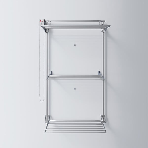 FOXYDRY - Étendoir mural 3 grilles pour intérieur et extérieur – gris – 88x52x137 cm - FOXYDRY Tower - large