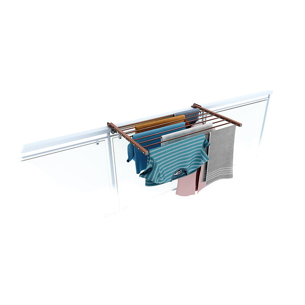 FOXYDRY - Étendoir balcon pliable et inclinable anti-rouille – corten – 82x63x8 cm - FOXYDRY DUO - large