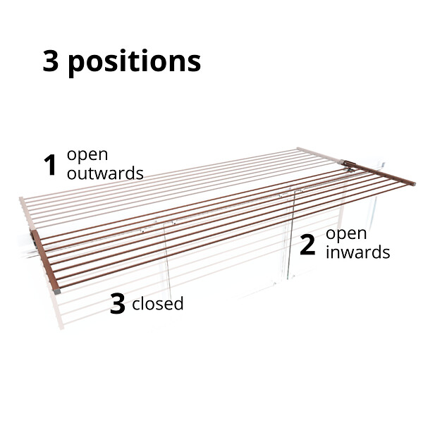 FOXYDRY - Étendoir balcon pliable et inclinable pour extérieur – corten – 202x63x8 cm - FOXYDRY DUO - large