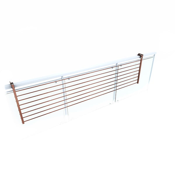 FOXYDRY - Étendoir balcon pliable et inclinable pour extérieur – corten – 202x63x8 cm - FOXYDRY DUO - large