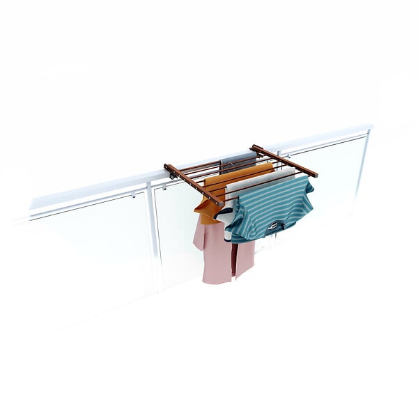 FOXYDRY - Étendoir balcon pliable et inclinable aluminium résistant – corten – 62x63x8 cm - FOXYDRY DUO - large