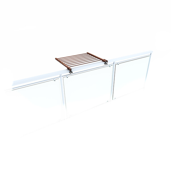 FOXYDRY - Étendoir balcon pliable et inclinable aluminium résistant – corten – 62x63x8 cm - FOXYDRY DUO - large
