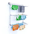 FOXYDRY - Étendoir mural 3 grilles aluminium résistant – gris – 128x52x137 cm - FOXYDRY Tower - vignette