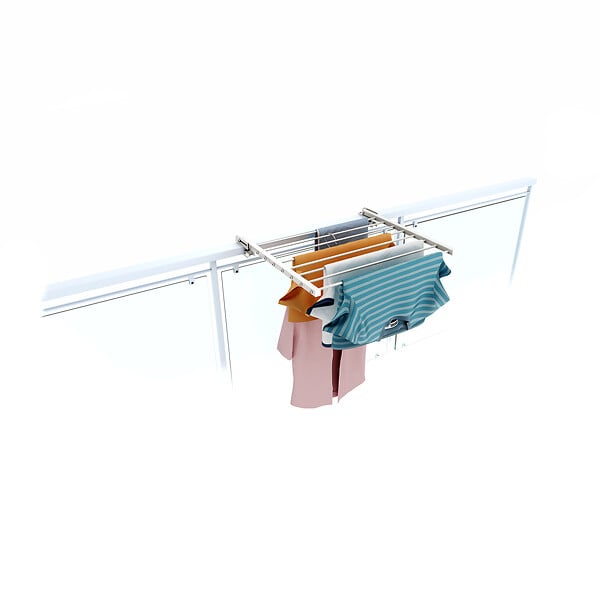 FOXYDRY - Étendoir balcon pliable et inclinable aluminium résistant – blanc – 62x63x8 cm - FOXYDRY DUO - large
