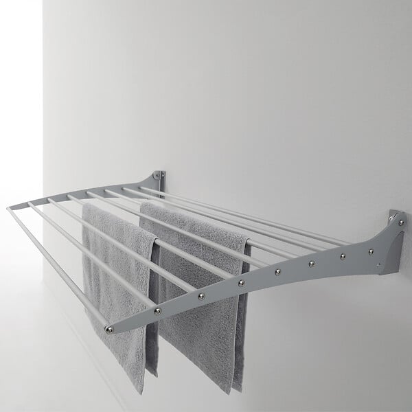 FOXYDRY - Étendoir à linge mural pour intérieur et extérieur – gris – 100x50x10 cm - FOXYDRY Fold Down 100 - large