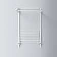 FOXYDRY - Étendoir mural 2 grilles aluminium résistant – blanc – 88x52x137 cm - FOXYDRY Wall Plus - vignette