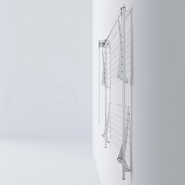FOXYDRY - Étendoir mural 2 grilles aluminium résistant – blanc – 88x52x137 cm - FOXYDRY Wall Plus - large