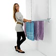 FOXYDRY - Étendoir mural pour intérieur et extérieur, durable – gris – 152x52x137 cm - FOXYDRY Wall 150 - vignette