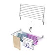 FOXYDRY - Étendoir à linge mural en aluminium résistant – gris – 100x50x10 cm - FOXYDRY Fold 100 - vignette