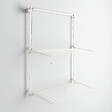 FOXYDRY - Étendoir mural 2 grilles aluminium résistant – blanc – 152x52x137 cm - FOXYDRY Wall Plus - vignette