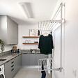 FOXYDRY - Étendoir mural 2 grilles aluminium résistant – blanc – 152x52x137 cm - FOXYDRY Wall Plus - vignette