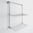 FOXYDRY - Étendoir mural 2 grilles aluminium résistant – gris – 108x52x137 cm - FOXYDRY Wall Plus - vignette