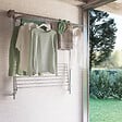 FOXYDRY - Étendoir mural 2 grilles aluminium résistant – gris – 108x52x137 cm - FOXYDRY Wall Plus - vignette