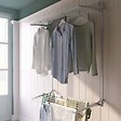FOXYDRY - Étendoir mural 2 grilles aluminium résistant – gris – 108x52x137 cm - FOXYDRY Wall Plus - vignette