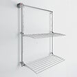 FOXYDRY - Étendoir mural 2 grilles pliable et réglable en hauteur – gris – 152x52x137 cm - FOXYDRY Wall Plus - vignette