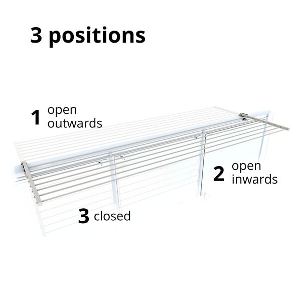 FOXYDRY - Étendoir balcon pliable et inclinable pour extérieur – blanc – 202x63x8 cm - FOXYDRY DUO - large
